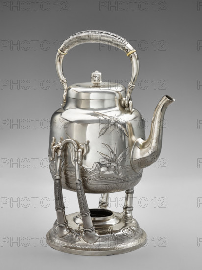 Water kettle with lid and stand, 1881. Creators: Dominick and Haff, Giles Brothers and Company.