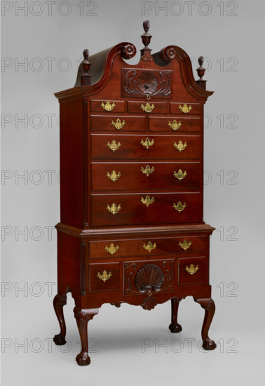 High chest of drawers, about 1755-1775. Creator: Unknown.