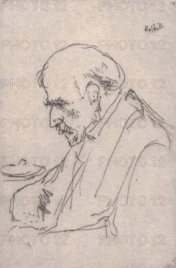 Old Man's Head - A Sketch, 1898. Creator: Ernest Haskell.