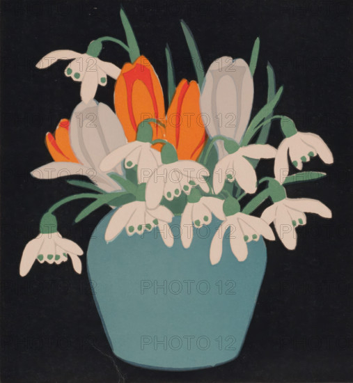 Snowdrops and Crocuses, 1922. Creator: John Hall Thorpe.