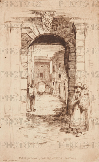 Farm Gateway, Campagnetta, North Italy, 1896. Creator: David Young Cameron.