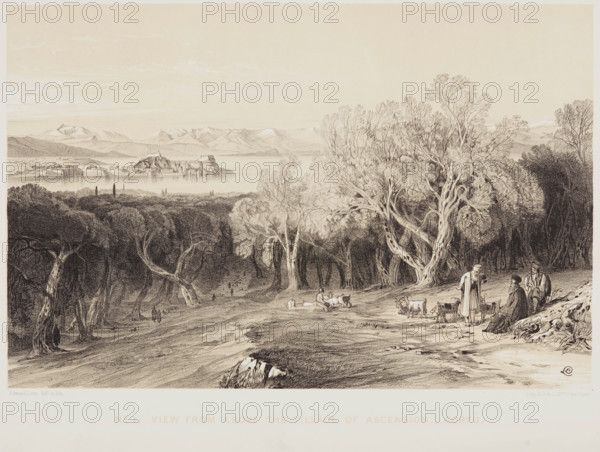 View from the Village of Ascension, Corfu, 1863. Creator: Edward Lear.