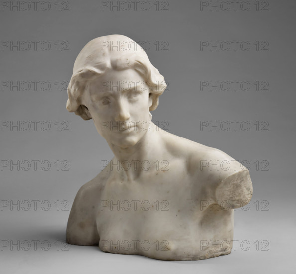 Marble Bust (study for figure of History, Maine Memorial Monument, New York), before 1913. Creator: Attilio Piccirilli.