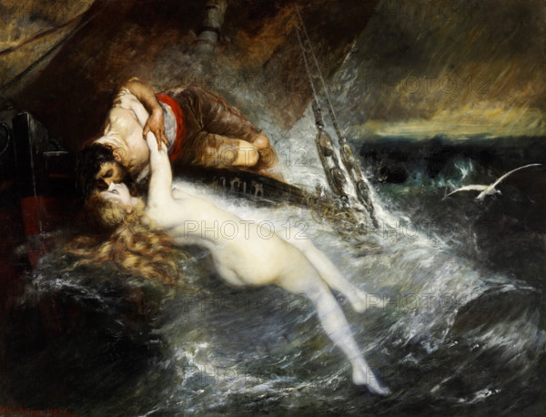 The Kiss of the Siren, 1882. Creator: Gustav Wertheimer.