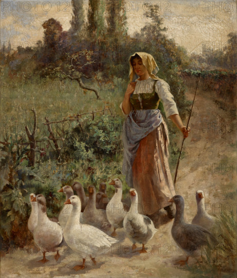 The Goose Girl, Picardy, France, before 1921. Creator: Margaret A. Rudisill.