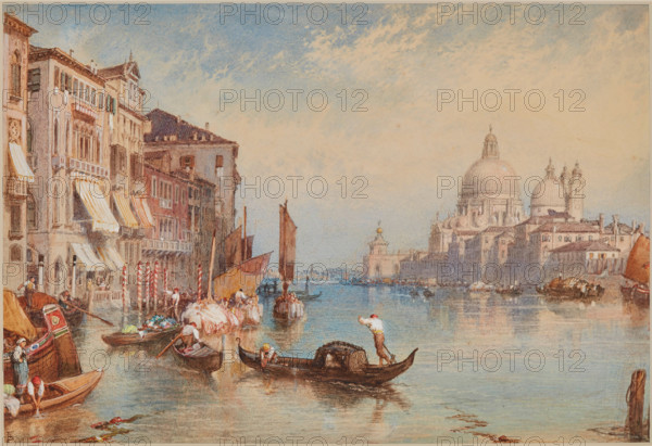 Venice: Santa Maria della Salute from the Grand Canal, about 1870. Creator: Birket Foster.