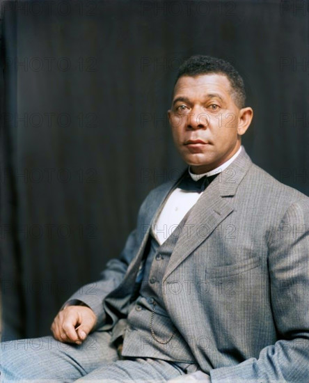 Booker T. Washington, half-length portrait, seated, c1895. Creator: Frances Benjamin Johnston.