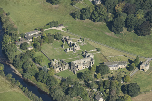 The ruins of Easby Abbey Premonstratensian monastery, North Yorkshire, 2024. Creator: Robyn Andrews.