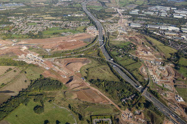 Construction of the Delta Junction on the HS2 railway line, Birmingham, 2024. Creator: Damian Grady.