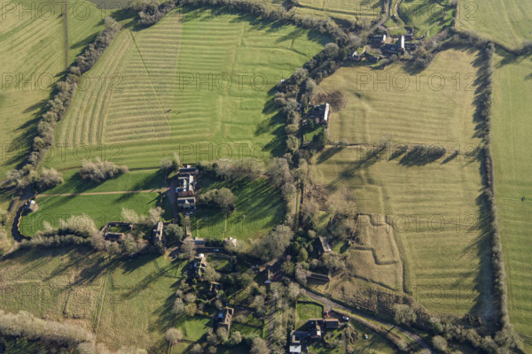 The earthwork remains of abandoned areas of the medieval village of Winwick, West Northants, 2022 Creator: Damian Grady.