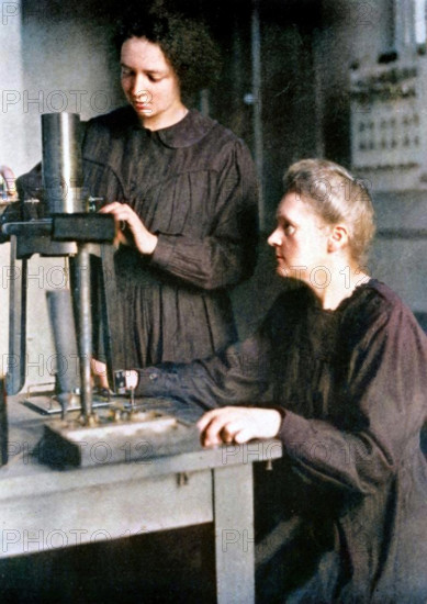 Marie Curie, Polish-born French physicist and her daughter Irene, 1925. Creator: Unknown.