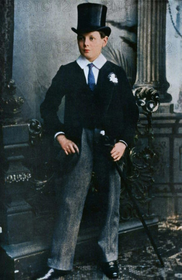 Winston Churchill as a Harrow schoolboy in 1889, (1945). Creator: Unknown.