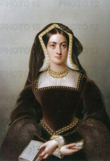 Catherine of Aragon (1485-1536), the first wife of King Henry VIII, 1851. Creator: JW Knight.