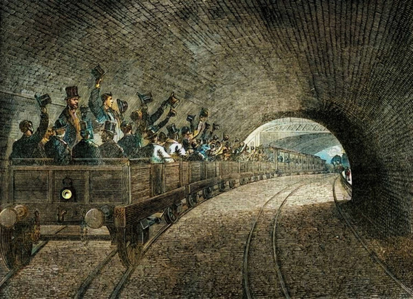 'Trial Trip on the Underground Railway, 1863', (c1876). Creator: Unknown.