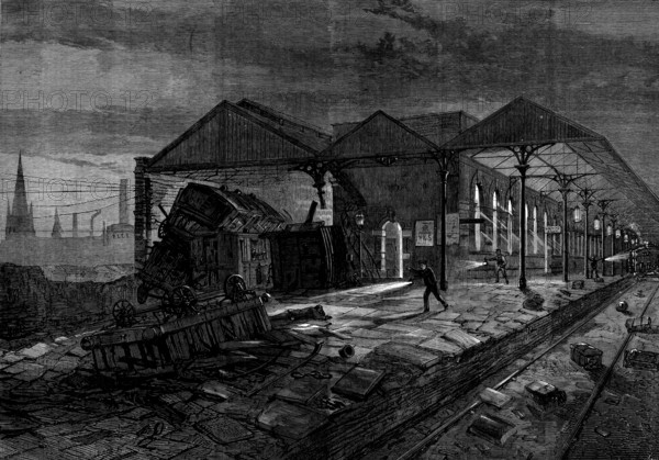 The railway accident at Wigan, 1873. Creator: Unknown.