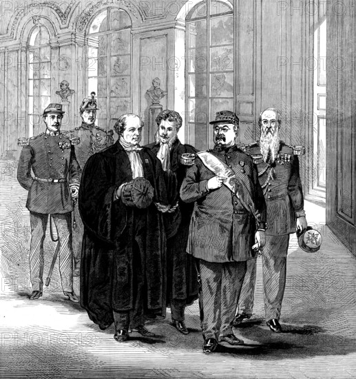 Marshal Bazaine going to his trial at the Grand Trianon, Versailles, 1873. Creator: Unknown.