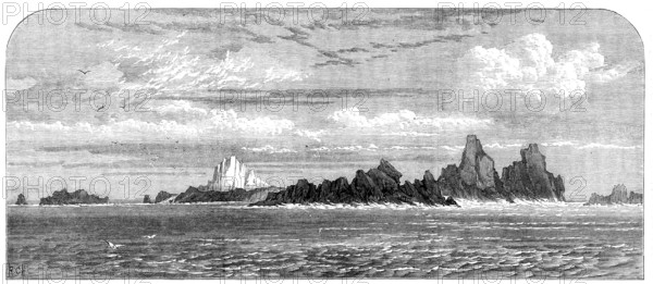 The Voyage of H.M.S. Challenger: St. Paul's Rocks, from the east, 1873. Creator: RCH.