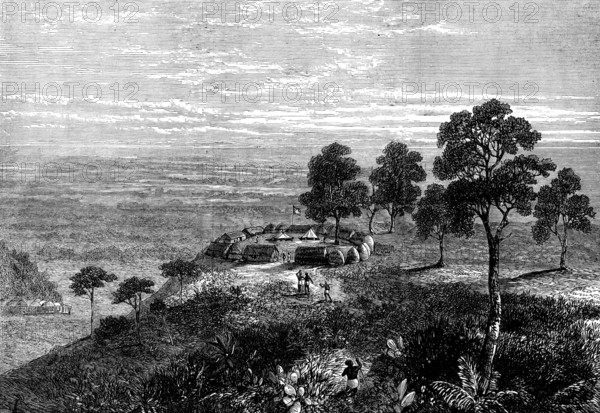 The Livingstone Aid Expedition: camp at Rehenniko, overlooking the Makata Swamp, 1873. Creator: Unknown.