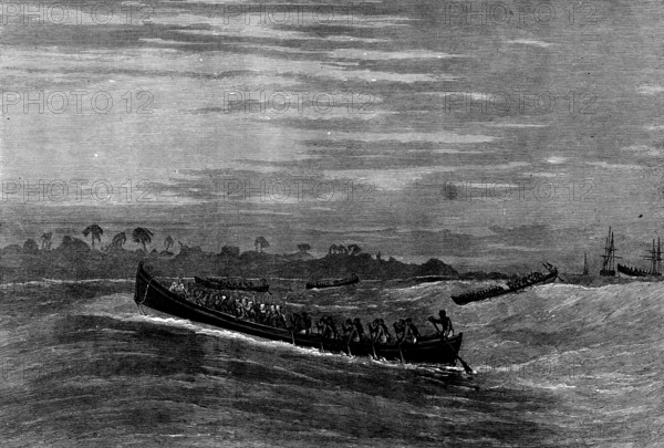 Surf-boat for landing troops on the Gold Coast, 1873. Creator: Unknown.