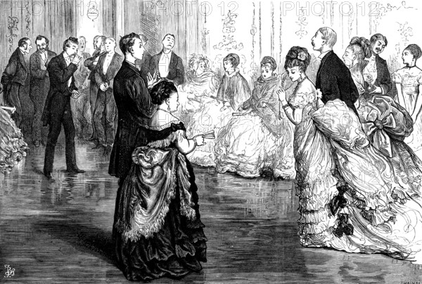 The First Quadrille - drawn by F. Barnard, 1873. Creator: Joseph Swain.