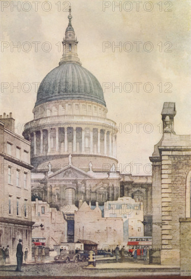 St. Paul's Cathedral from the North, by Cyril A. Farey, F.R.I.B.A., 1943.  Creator: Cyril Arthur Farey.