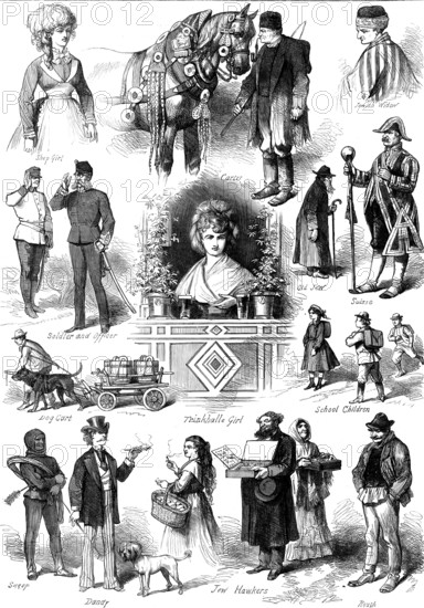 Sketches in Vienna: types of Viennese people, 1873. Creator: Unknown.