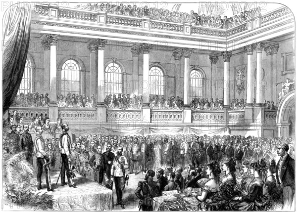 Presentation of prizes at the Vienna Exhibition, 1873. Creator: Unknown.