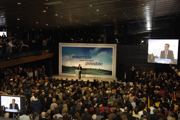 MAISONS-ALFORT LE 03/02/2007_ NICOLAS SARKOZY_PREMIER MEETING DE CAMPAGNE ELECTION PRÉSIDENTIELLE 2007