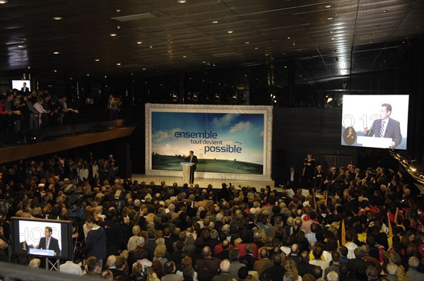 MAISONS-ALFORT LE 03/02/2007_ NICOLAS SARKOZY_PREMIER MEETING DE CAMPAGNE ELECTION PRÉSIDENTIELLE 2007