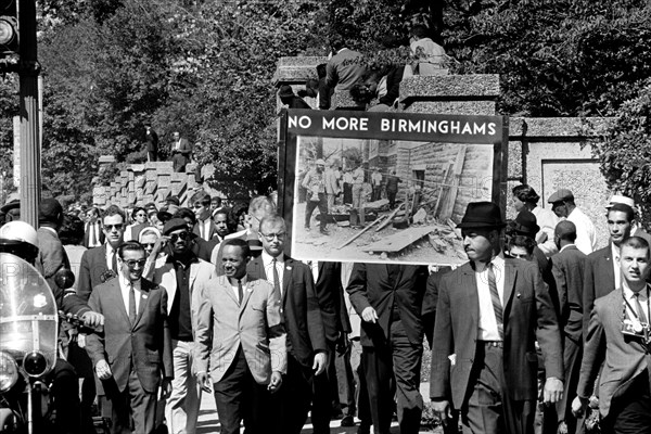 Congress of Racial Equality conducts march in memory of Negro youngsters killed in Birmingham bombings, All Souls Church, 16th Street, Washington, D.C. September 23, 1963 Photograph by Thomas J. O'Halloran.. Image shot 1963. Exact date unknown.