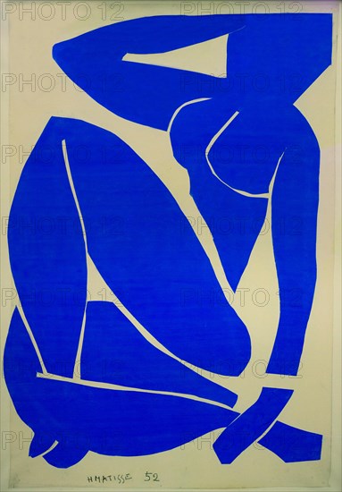 Blue Nude III, Nu bleu III, by Henri Matisse, 1952, Centre Pompidou, Paris, France, Europe