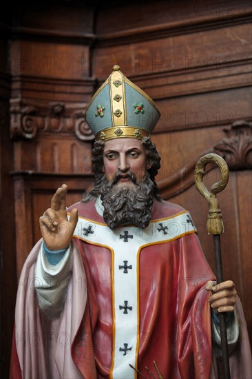 Statue of Saint Nicholas (Sinterklaas) in the Saint Nicholas church in Ghent,