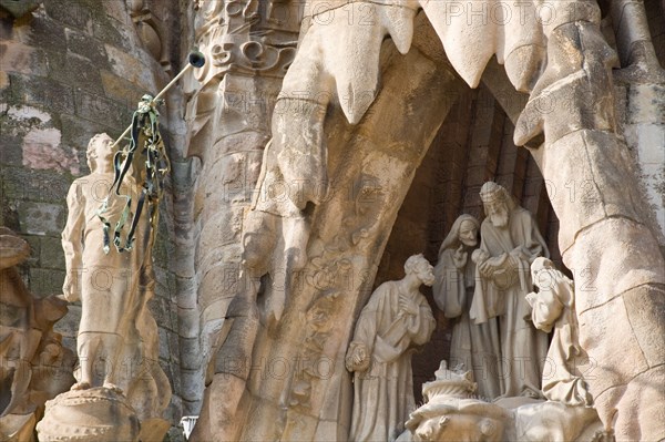 Nativity facade, Sagrada Familia Cathedral, Barcelona, Catalonia, Spain