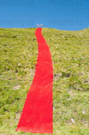 Sculpture on the art trail installed in 2011 at 2,300 m height in the mountains of Verbier, Wallis, Switzerland