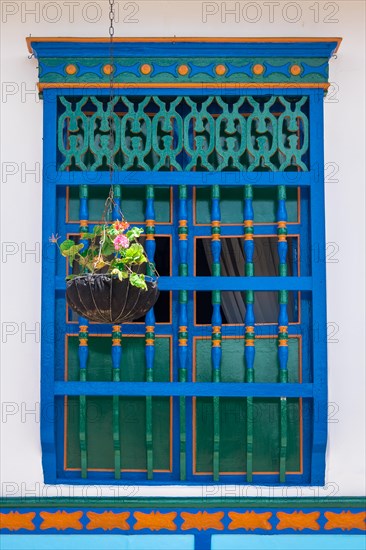 Colorful wooden window