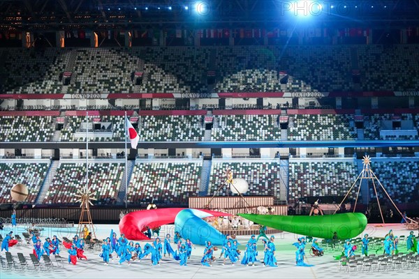 TOKYO, JAPAN - AUGUST 24: General overview during the Opening Ceremony of the Tokyo 2020 Paralympic Games at the Olympic Stadium on August 24, 2021 in Tokyo, Japan (Photo by Helene Wiesenhaan/Orange Pictures) NOCNSF ATLETIEKUNIE