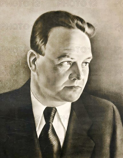 Photo portrait of Maurice Thorez (1900 - 1964). Maurice Thorez was a French politician and longtime leader of the French Communist Party from 1930 until his death. He also served as Deputy Prime Minister of France from 1946 to 1947.