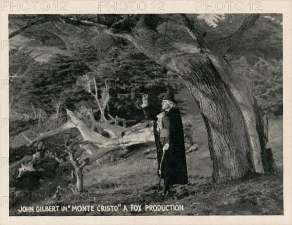 JOHN GILBERT as Edmond Dantes in MONTE CRISTO 1922 director EMMETT J. FLYNN novel Alexandre Dumas Fox Film Corporation from MAKING THE MOVIES 15 Views / Souvenir Pictures produced for Bardell Pictures as Set No.21 published for Pacific Novelty Co. San Francisco-Seattle-Los Angeles in 1924