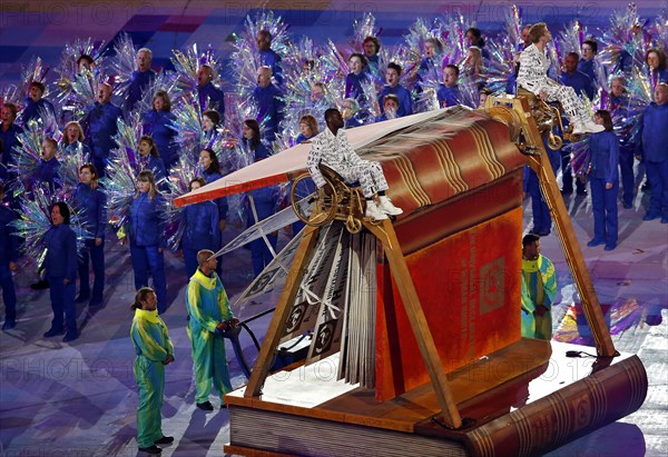 Performers in the Olympic Stadium during the opening ceremony of the London 2012 Paralympic Games, London, Britain, 29 August 2012. The London 2012 Paralympic Games run through the closing ceremony on 09 September.