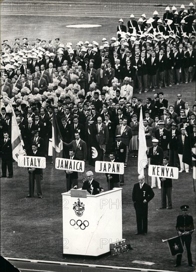 1958 - On Thursday 22, 11, 1958: the opening ceremonies of the XVI Olympic summer games begun in Melbourne, The chef of the organization of the Olympics is making his speech. © Keystone Pictures USA/ZUMAPRESS.com/Alamy Live News