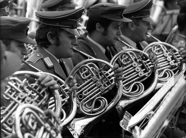 Aug. 24, 1972 - Here is the Munich Orchestra rehearsing Beethoven's 5th Symphony for the opening ceremony of the Munich Olympic Games. (Credit Image: © Keystone Press Agency/Keystone USA via ZUMAPRESS.com)