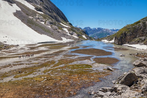 03.07.2016 Pralognan-la-Vanoise, Savoie, France, Hikking the GR5 long distance path in the Vanoise Mountains in the Savoie reigon of France