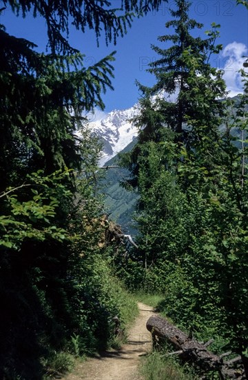 On GR 5 Tour du Mont Blanc from Brévent to Merlet, near Merlet, Chamonix-Mont-Blanc, Haute Savoie,France, 1990