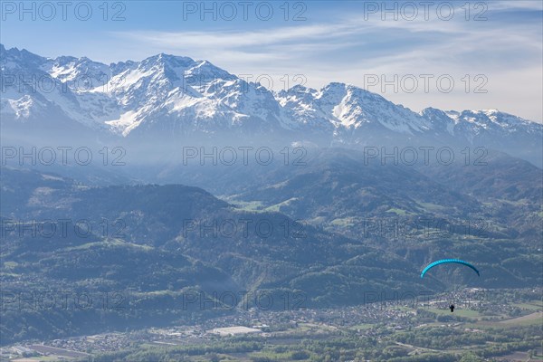 Paragliding at Saint Hilaire du Touvet, Natural park of Le Chartreuse, Isère, Rhône-Alpes, France