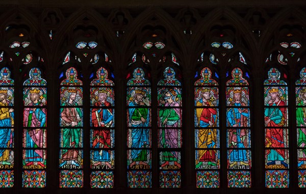 stained gala windows, cathedral of Notre-Dame de Paris , France