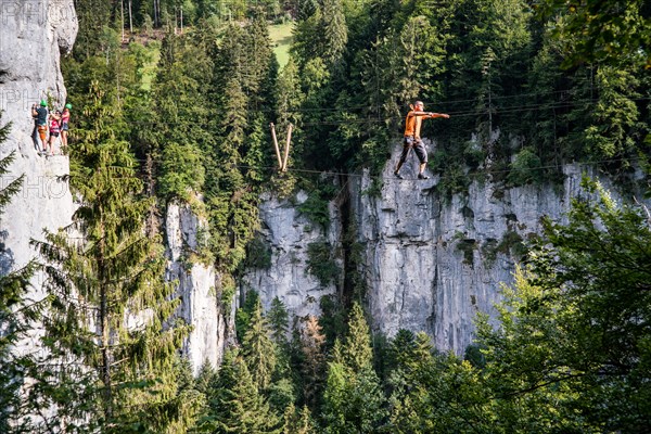 Via Ferrata Ladders of Death, Charquemont, France, Europe.