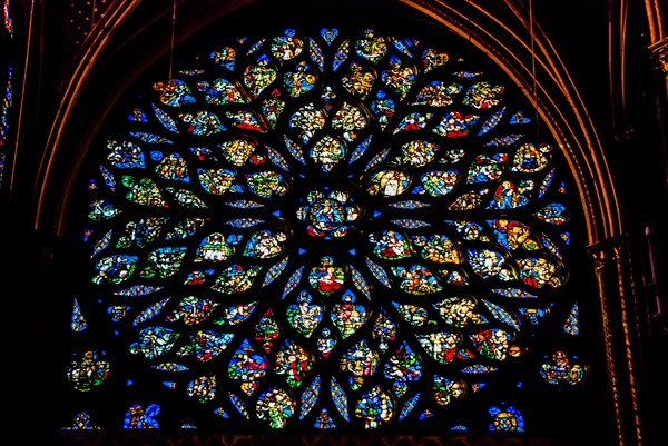 Rose window of Saint Chapelle in Paris