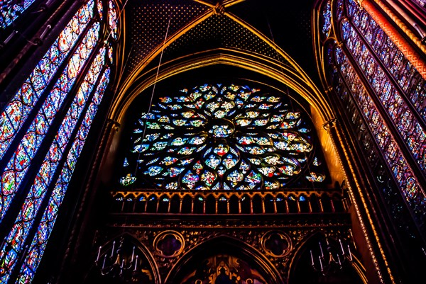 Interior of Saint Chapelle in Paris