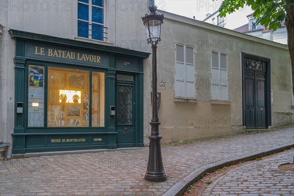 Paris, France - 05 09 2020: Montmartre district. Place Emile Goudeau during confinement against coronavirus