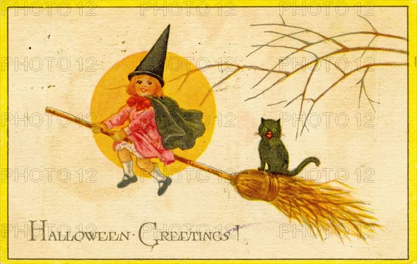 Vintage Halloween Greetings card